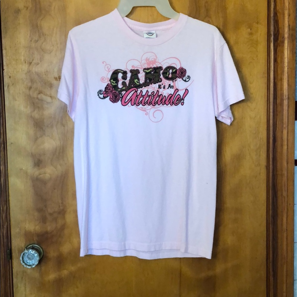 Pink Camo It’s An Attitude Tee